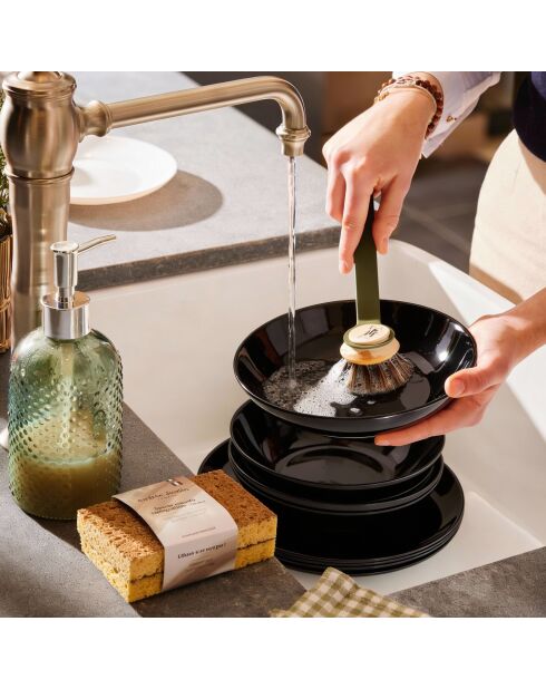 6 piatti da fondo neri Apy - 20 cm