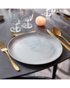 6 piatti grigi effetto marmo Diwali - 25 cm