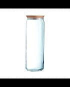 Tarro transparente para espaguetis Pure Jar Wood con tapa de madera, 2 litros