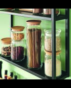 Tarro transparente para espaguetis Pure Jar Wood con tapa de madera, 2 litros