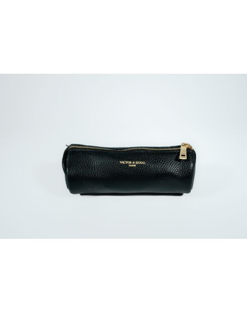 Pochette en cuir Laya noir - 20x10x3cm