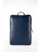Sac à dos en cuir Valencia bleu marine - 29 x38 x8 cm