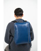 Sac à dos en cuir Valencia bleu marine - 29 x38 x8 cm