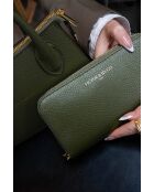Selma leren portemonnee fles groen - 20x10x3cm
