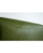 Selma leren portemonnee fles groen - 20x10x3cm