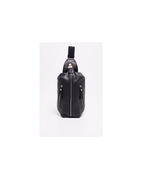 Marsupio Alex in pelle nera - 40x24x10cm