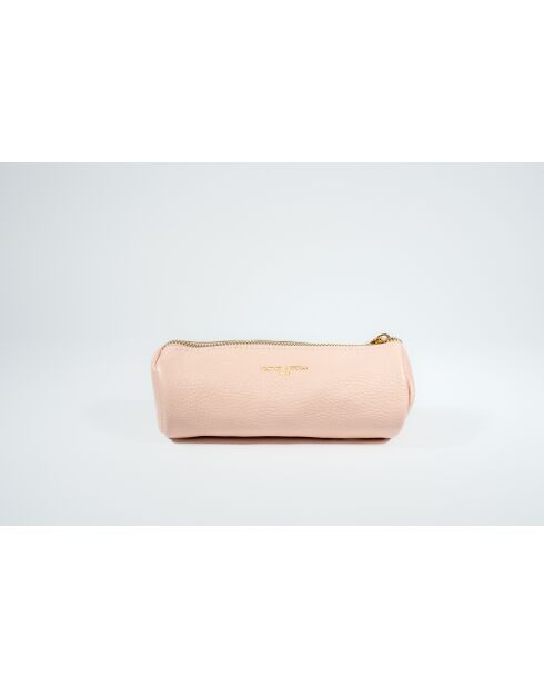 Pochette en cuir Laya rose clair - 20x10x3cm