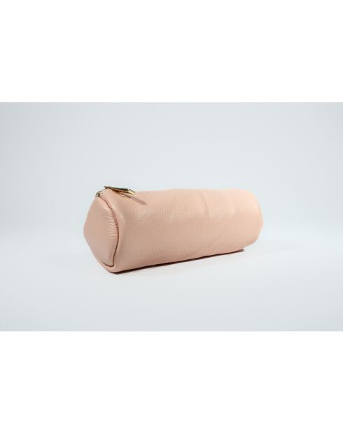 Pochette en cuir Laya rose clair - 20x10x3cm