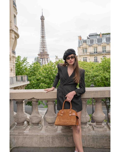 Sac à main en cuir Clare camel - 31x24x16cm