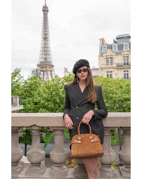 Sac à main en cuir Clare camel - 31x24x16cm