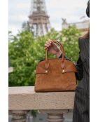 Sac à main en cuir Clare camel - 31x24x16cm