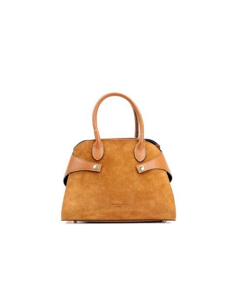 Sac à main en cuir Clare camel - 31x24x16cm