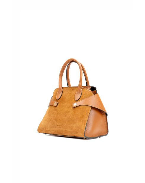 Sac à main en cuir Clare camel - 31x24x16cm