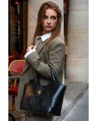 Zwarte Soho leren handtas - 28x43x16cm