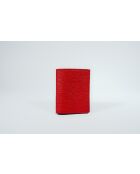 Salma rode leren kaarthouder - 8x11x1cm