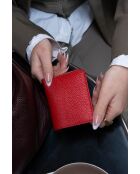 Salma rode leren kaarthouder - 8x11x1cm