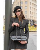 Sac porté épaule en cuir Briana box noir