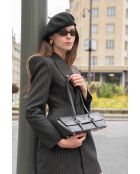 Sac porté épaule en cuir Briana box noir