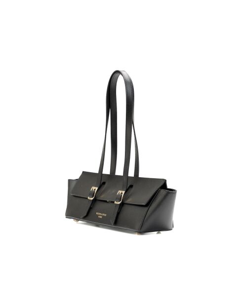 Sac porté épaule en cuir Briana box noir