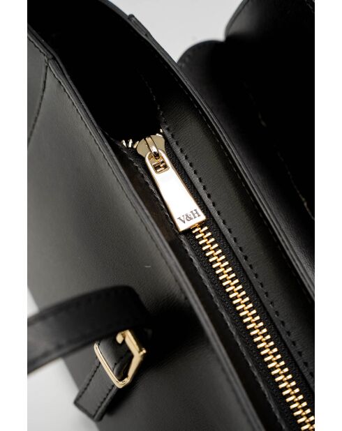 Sac porté épaule en cuir Briana box noir