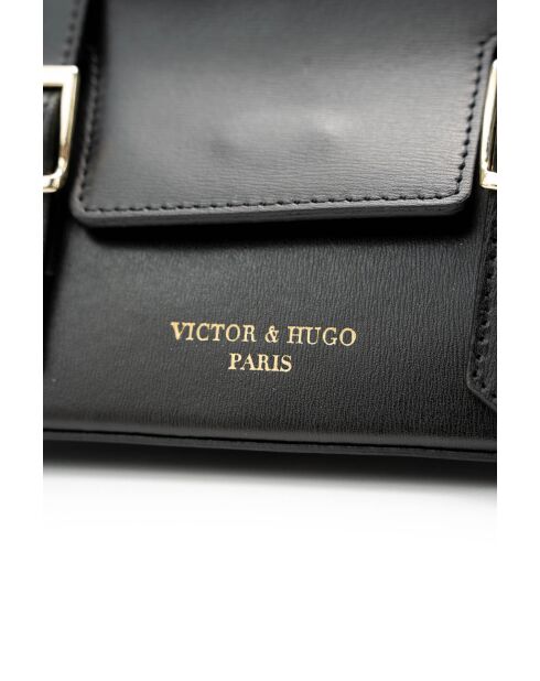 Sac porté épaule en cuir Briana box noir