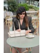 Borsa a tracolla Briana in pelle beige coccodrillo