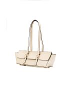 Borsa a tracolla Briana in pelle beige coccodrillo