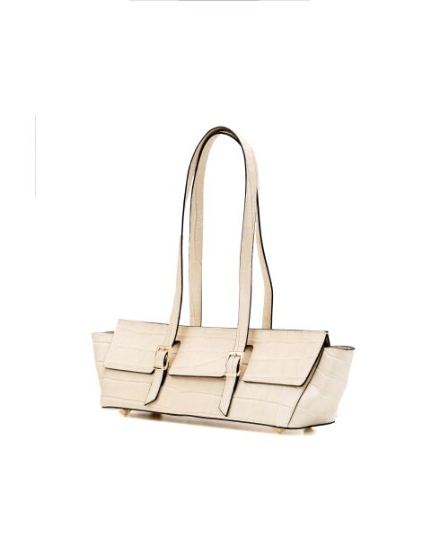 Borsa a tracolla Briana in pelle beige coccodrillo
