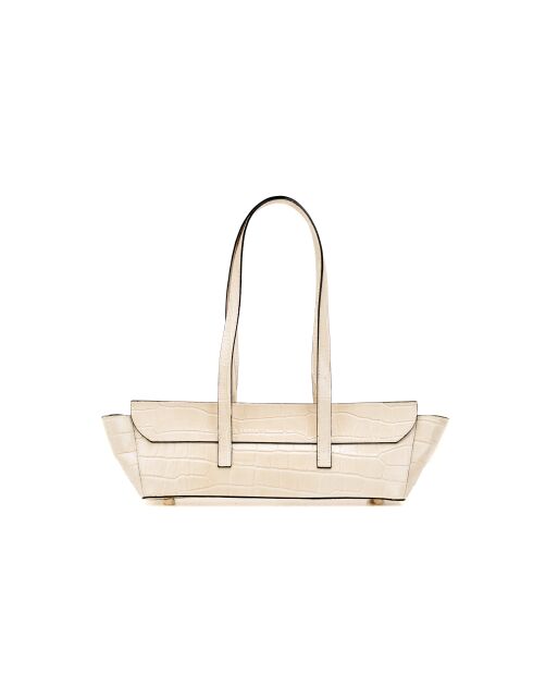 Borsa a tracolla Briana in pelle beige coccodrillo