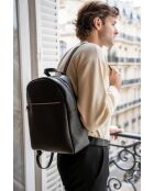 Lou Mini-Rucksack aus schwarzem Leder - 36x27x12 cm