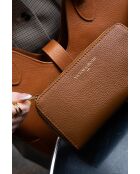 Selma camel leren portemonnee - 20x10x3cm