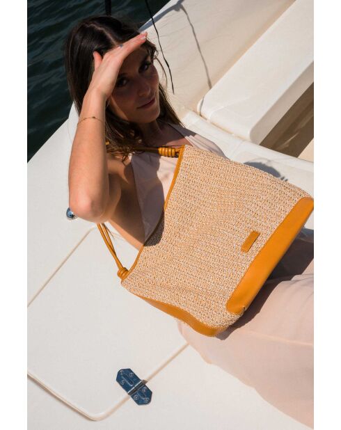 Sac porte epaule en cuir Luzia camel clair - 27 x34 x15cm