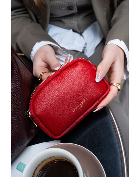 Rode leren portemonnee van Gema - 15x10x5cm