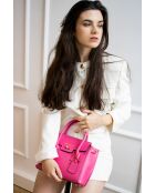 Pink Jany leren handtas - 25x19x7 cm