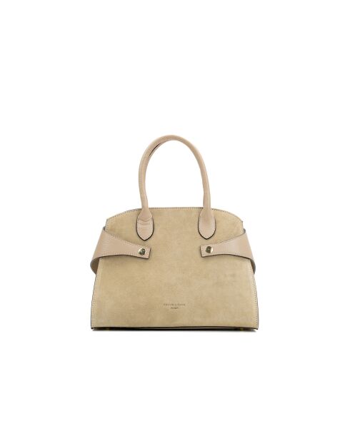 Borsa a mano Clare in pelle taupe chiaro - 31x24x16cm