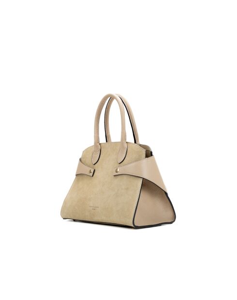 Borsa a mano Clare in pelle taupe chiaro - 31x24x16cm