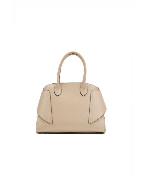 Borsa a mano Clare in pelle taupe chiaro - 31x24x16cm