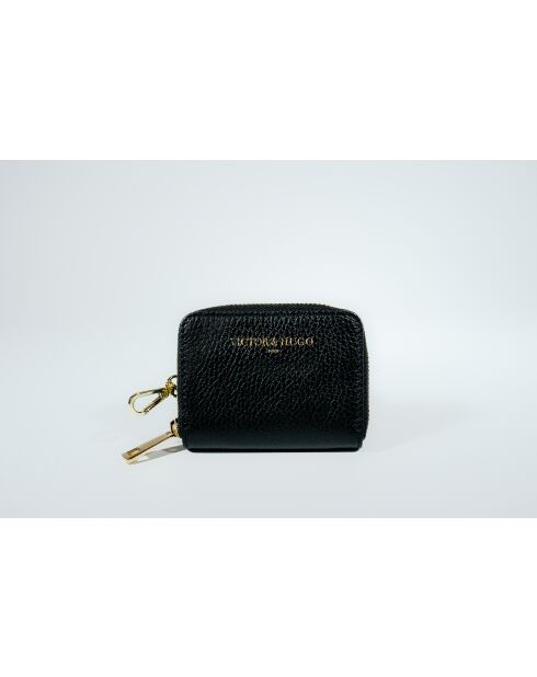 Portefeuille en cuir Riley noir - 10x8x3cm