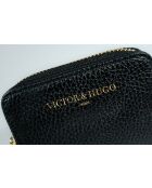 Portefeuille en cuir Riley noir - 10x8x3cm