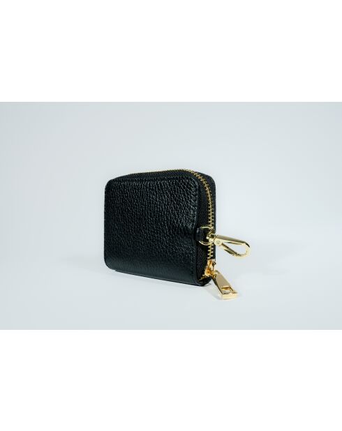 Portefeuille en cuir Riley noir - 10x8x3cm