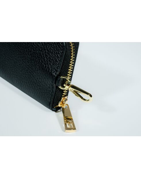 Portefeuille en cuir Riley noir - 10x8x3cm