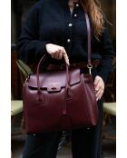 Sac à main en cuir Jane aubergine - 36x35x24cm