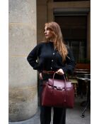 Sac à main en cuir Jane aubergine - 36x35x24cm