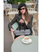 Briana croco zwarte leren schoudertas