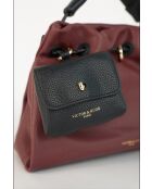 Sac à main en cuir Yera bordeaux / noir - 26 x21 x13cm