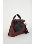 Sac à main en cuir Yera bordeaux / noir - 26 x21 x13cm