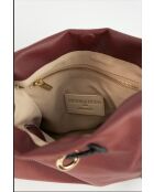 Sac à main en cuir Yera bordeaux / noir - 26 x21 x13cm