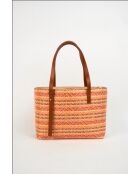 Azura leren draagtas cognac/multi bordeaux - 28 x20 x11cm