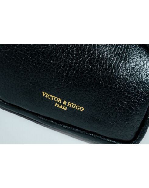 Zwarte leren portemonnee van Gema - 15x10x5cm