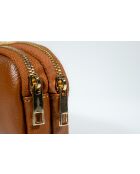 Porte-monnaie en cuir Gema camel - 15x10x5cm